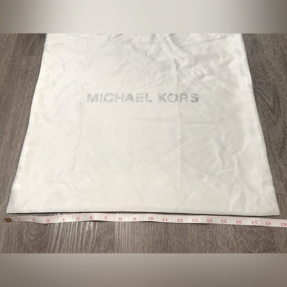 Michael Kors Large Dust Bag NEW- White with Silver Logo Detail 18.75”x18.75” - Picture 2 of 4